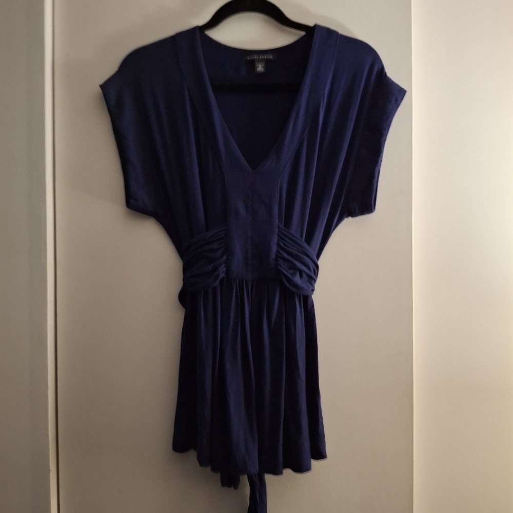 Banana Republic Short Sleeve Women's Navy Tie Around Top